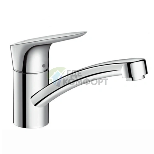 Кухонный смеситель Hansgrohe Logis M31 хром: однорычажный с поворотным изливом (71830000) - фото 1