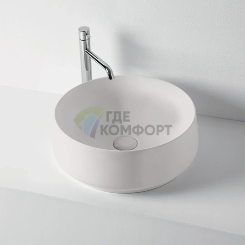 Накладная раковина KERASAN F10 без отверстия под смеситель, серый матовый (460459) - фото 1