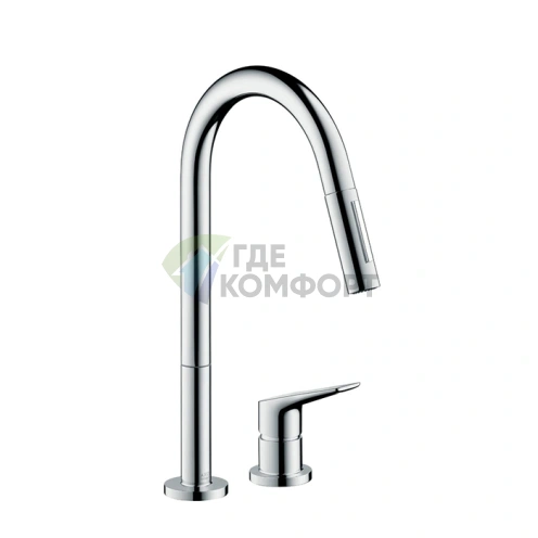 Кухонный смеситель AX Citterio M с выдвижным душем, хром (34822000) - фото 1
