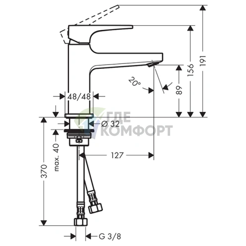 Смеситель для раковины Hansgrohe Metropol 100, шлифованная бронза (32500140) - фото 2