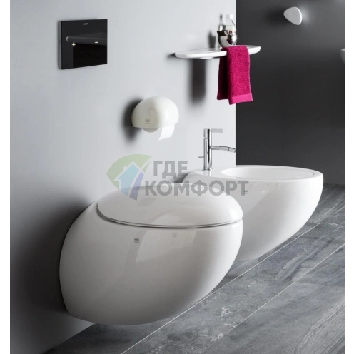 Подвесной унитаз Laufen Alessi One безободковый, 58.5x39 см, элегантный белый (8.2097.1.400.000.1) - фото 1