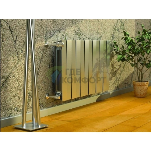 Радиатор биметаллический Royal Thermo Piano Forte 500 Silver Satin 12 секций-серебристый - фото 2