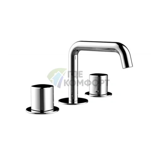 Смеситель для раковины Fantini Lame с нажимным донным клапаном, 3 отверстия, хром (24 02 M304) - фото 1