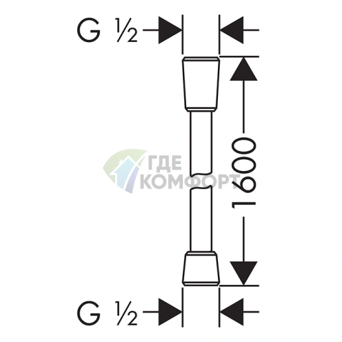 Душевой шланг HG Isiflex 1600 мм, шлифованный черный хром (28276340) - фото 2