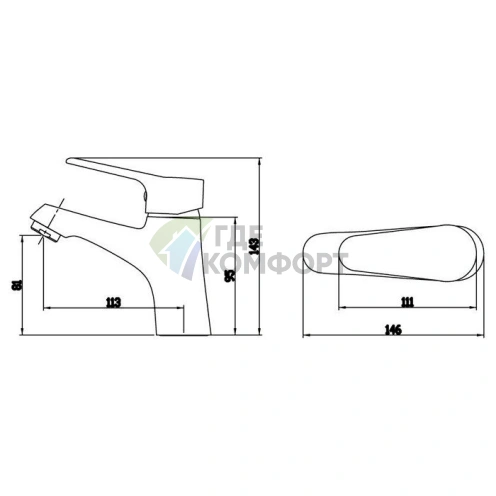 Смеситель для раковины Bravat Eco F1111147C с экономным расходом воды - фото 2