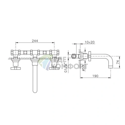 Смеситель для раковины Nicolazzi Mac Kinley 05 с золотым покрытием (2207GO29) - фото 2