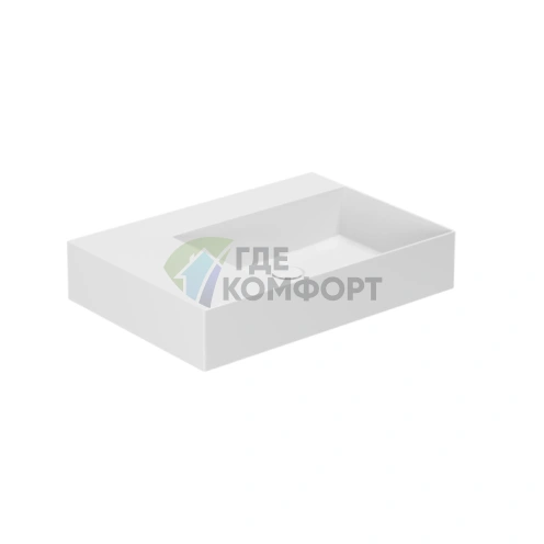 Подвесная раковина AZZURRA ELEGANCE Squared 60x45 см белая без отверстия - фото 1