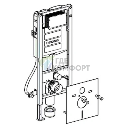Комплект подвесного унитаза Villeroy & Boch Subway 2.0 с инсталляцией Geberit и микролифтом - фото 6