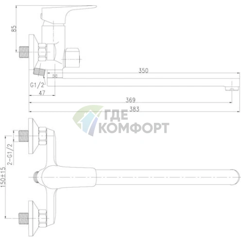 Стильный универсальный смеситель Rossinka RS31-32 для кухни - фото 2