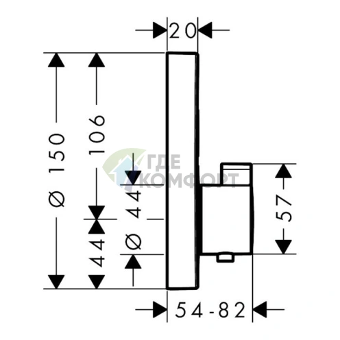 Термостатический смеситель Hansgrohe Showerselect S с двумя запорными кнопками, шлифованная бронза (15743140) - фото 2