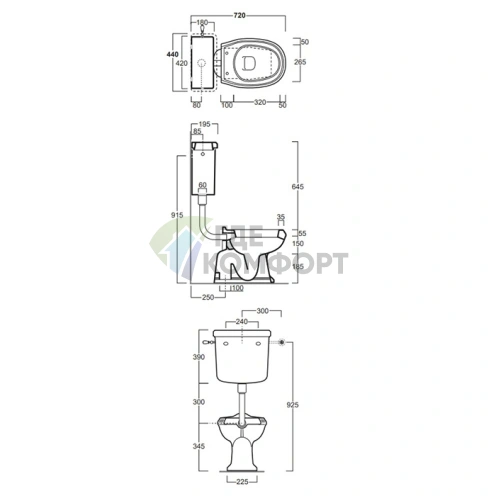 Подвесной бачок для унитаза SIMAS Arcade 43x19,5х39 см, белый, с боковым отверстием (AR812 bi) - фото 2