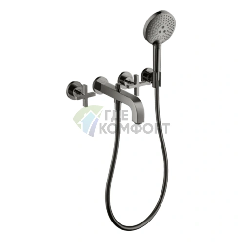 Стильный смеситель для ванны AX Citterio в полированном черном хроме (39447330) - фото 1