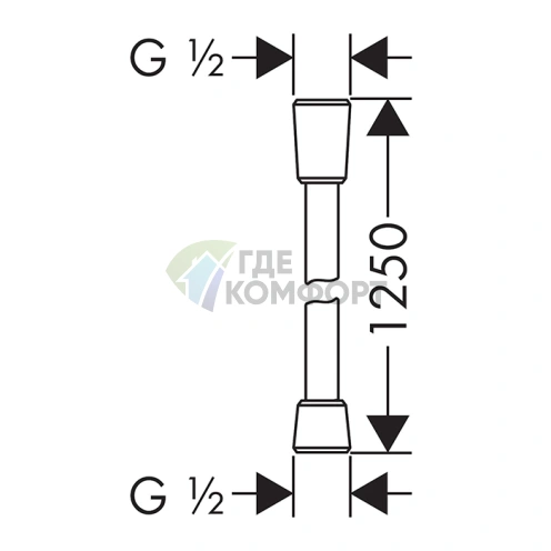 Душевой шланг HG Isiflex 1,25 м, шлифованный черный хром (28272340) - фото 2