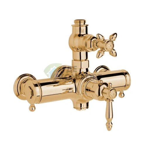 Термостатический смеситель Nicolazzi с верхним выводом 3/4 в цвете Gold 24K (4917GO36) - фото 1