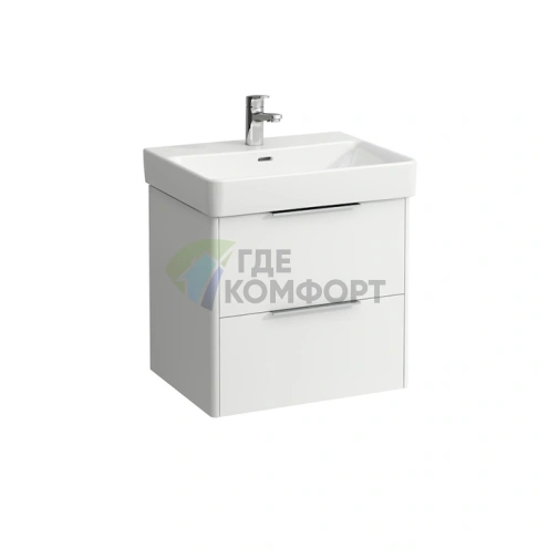Подвесная тумба LAUFEN Base 570x440x530 мм с двумя ящиками, матовый белый (4.0223.2.110.260.1) - фото 1