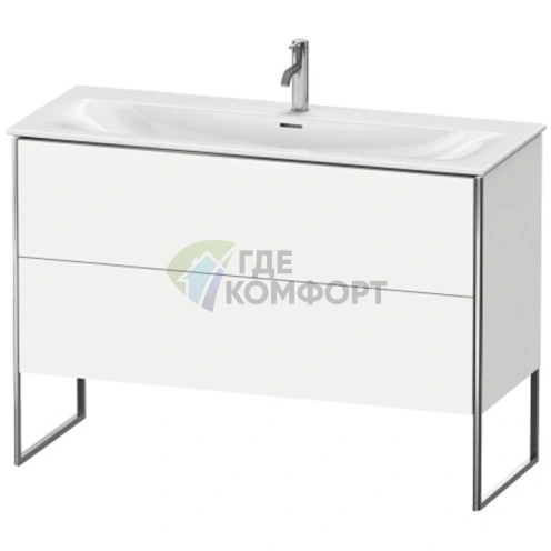 Тумба напольная Duravit XSquare под раковину с двумя ящиками, цвет White High Gloss (XS452602222) - фото 1