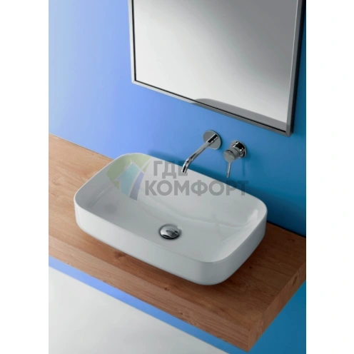 Накладная раковина Kerasan Tribeca 60x38 см белого цвета без отверстия под смеситель (514101) - фото 1