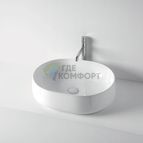 Накладная раковина KERASAN F10 56x44 см без отверстия, белая (460501) - фото 1