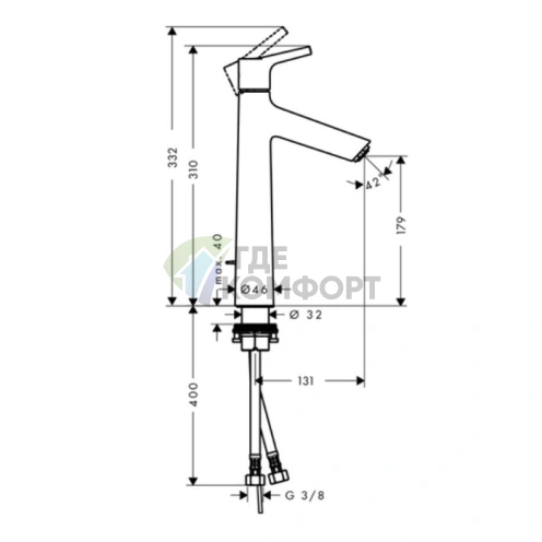 Смеситель для раковины Hansgrohe Talis S с донным клапаном, хром (72031000) - фото 2