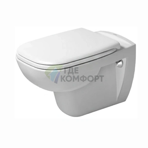 Подвесной унитаз Duravit D-Code с сиденьем с системой мягкого закрывания (253509+006739)) - фото 1