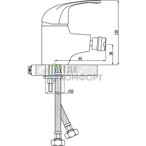 Смеситель для биде Rossinka C C40-51 напольный - фото 2