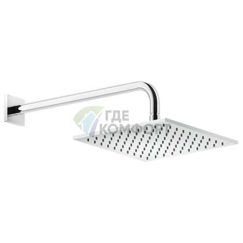 GESSI Rilievo Шарнирная душевая головка для настенного монтажа 250x250 мм, хром (59158#031) - фото 1