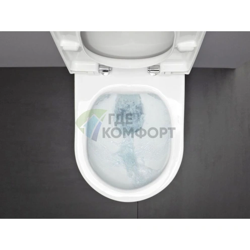 Комплект Чаша Laufen Pro 8.2096.6. без ободка + Крышка-сиденье Laufen Pro с микролифтом + Инсталляция Geberit 458.125.21.1 4 в 1 с кнопкой смыва - фото 7