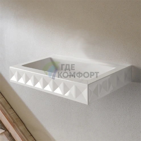 Пристенная раковина BETTE Loft Ornament 82.5x52.5 см без перелива и отверстия под смеситель, белая (A230-000 SWV1A) - фото 1