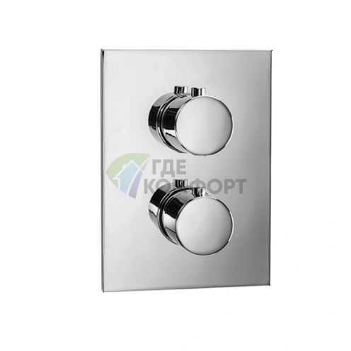 Термостат Almar ROUND ON SQUARE CORE на 3 потребителя, хром (E176883.CR) - фото 1