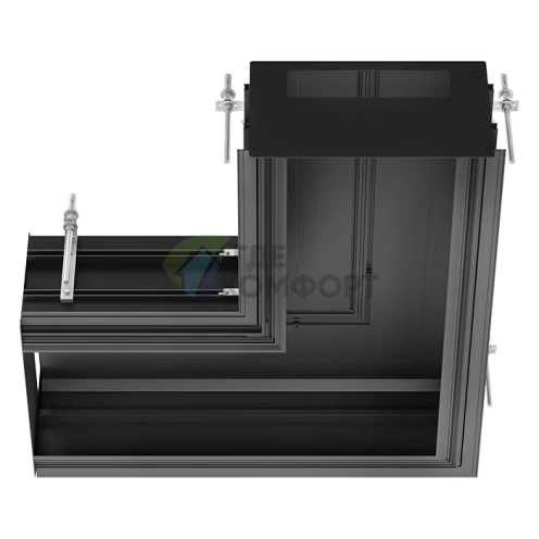 GESSI BINARIO Угловой профиль 740х740 мм на 5 модулей с установкой Shift-Fix, цвет Black XL (61052#299) - фото 1