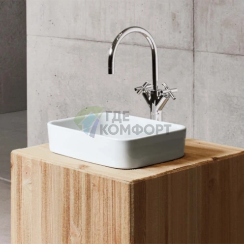 Накладная раковина BETTEART 30x40 см без отверстия под смеситель и перелива, белого цвета (A180-000) - фото 1