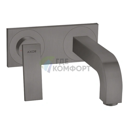 Смеситель для раковины AX Citterio настенный, шлифованный черный хром (39119340) - фото 1