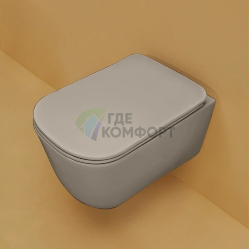 Подвесной унитаз Kerasan Tribeca 55 см безободковый с креплением WB9N, цвет орех (511481) - фото 1