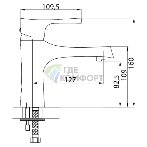 Смеситель Zorg ZR 105 U для раковины с керамическим шаровым картриджем - фото 2