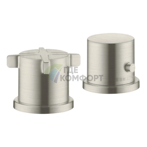 Смеситель для ванны AX Citterio E с двумя отверстиями в цвете нержавеющая сталь (36412800) - фото 1