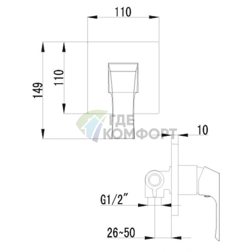 Смеситель для душа Lemark Unit LM4523C - фото 2