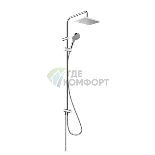 Душевая стойка HG Vernis Shape Reno 230 с верхним душем, хром (26282000) - фото 1