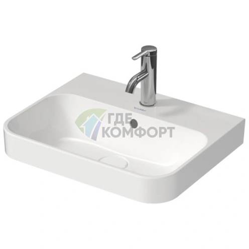 Накладная раковина Duravit Happy D2 Plus 50×40 см без отверстий, белая (2360500060) - фото 1