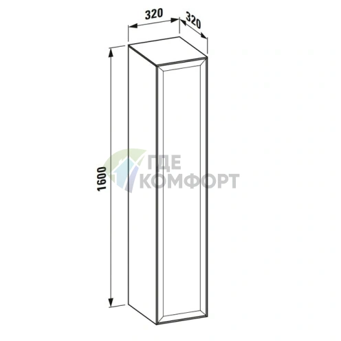 Подвесная колонна Laufen New Classic 330х330х1600 мм, 4 полки, дымчатый серый (4.0606.1.085.627.1) - фото 2