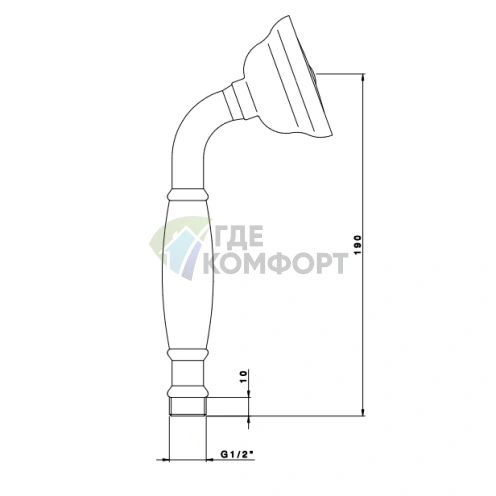 Nicolazzi Doccia El Capitan Cristallo: Лейка для ручного душа в бронзовом цвете (C7104MBZ) - фото 2