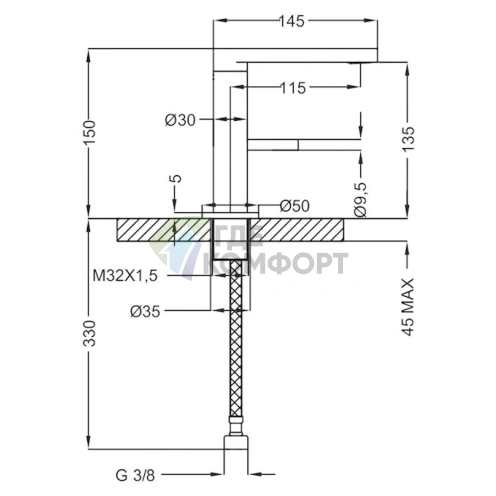 Смеситель для раковины Cezares Eco LSM1 01 W0 - фото 3