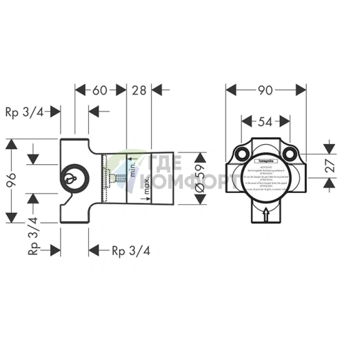 Розетка скрытого монтажа AX Starck Quattro с рамкой (16930180) - фото 2