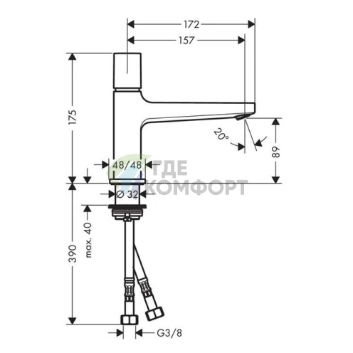 Смеситель для раковины Hansgrohe Metropol 100, хром (32500000) - фото 2