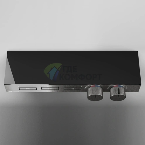 Термостат для душа Gessi Hi-Fi с подключением 3 источников, цвет Black Metal Brushed PVD (63014#707) - фото 1