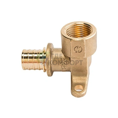 Stout Угольник настенный с креплением 20xRp 3/4 для труб из сшитого полиэтилена аксиальный - фото 8