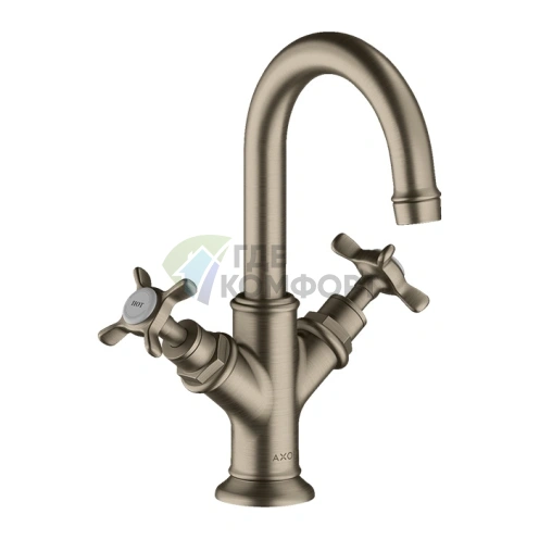 Смеситель для раковины AX Montreux 160 мм, излив 117 мм, с донным клапаном, шлифованный никель (16505820) - фото 1