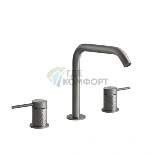 Смеситель для раковины GESSI 316 трёхдырковый без донного клапана, излив 156/201 мм, матовый хром (54112#239) - фото 1