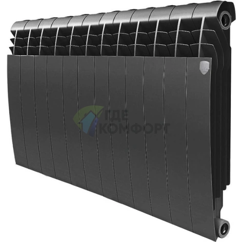 Радиатор биметаллический Royal Thermo BiLiner Noir Sable 500 12 секций-черный - фото 1