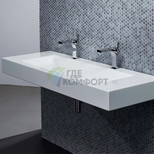Подвесная раковина BETTEAqua 140 см Glaze Plus белая с крепежом (A052 HLW2) - фото 1