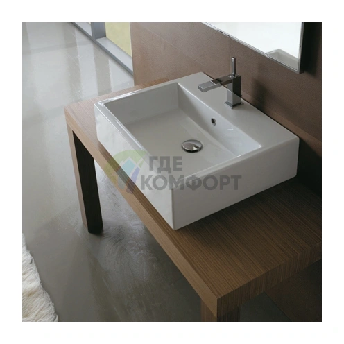 Накладная раковина Globo Classic 60×50×14 см, белая - фото 1